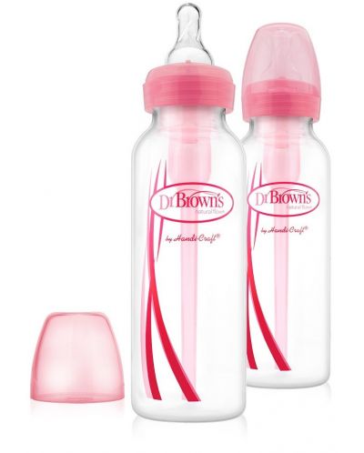 Бебешки шишета Dr. Brown`s NNO - 250 ml, 2 броя, розови